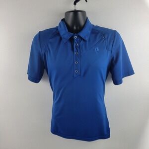 Novara Polo Shirt Mens S Blue Short Sleeve‎ Casual Zip Pockets 422
